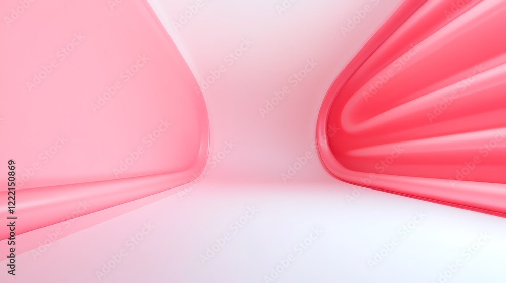 Aufkleber smooth curved pink walls create an abstract modern background for design or art presentation