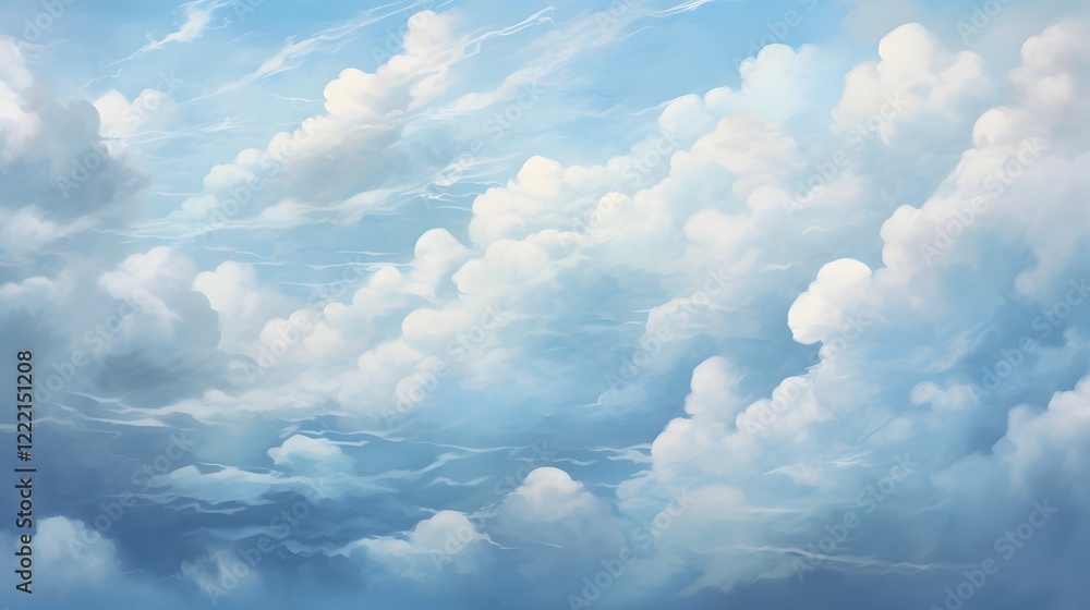 Poster captivating cloudscape ethereal abstract patterns in the sky mesmerizing minimalist composition of c