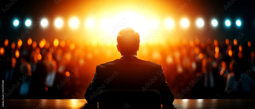 Aufkleber dynamic business team presentation conference hall professional event illuminated environment engagi