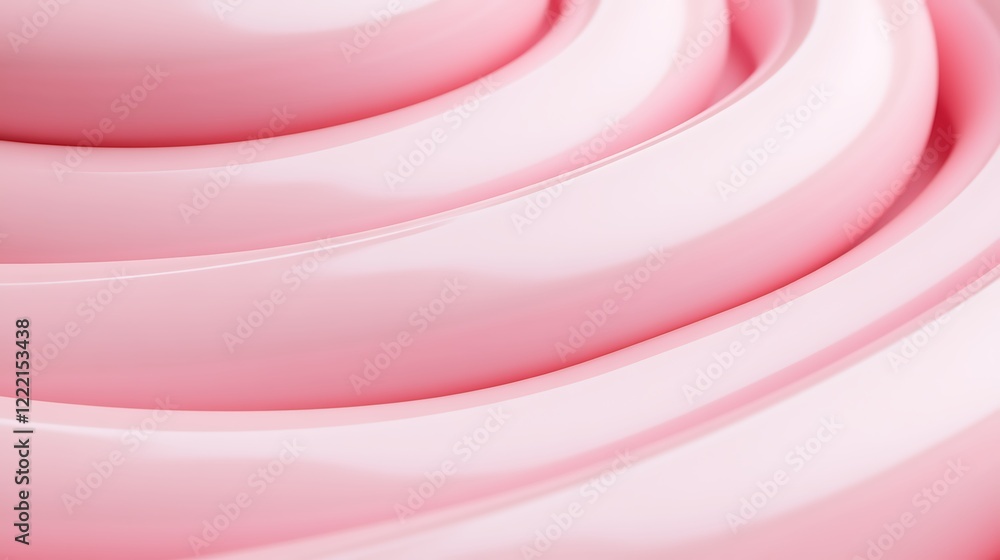 Poster smooth swirls of delicate pink cream forming abstract patterns on a soft surface for artistic design