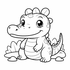 Obraz premium Crocodile Coloring Page