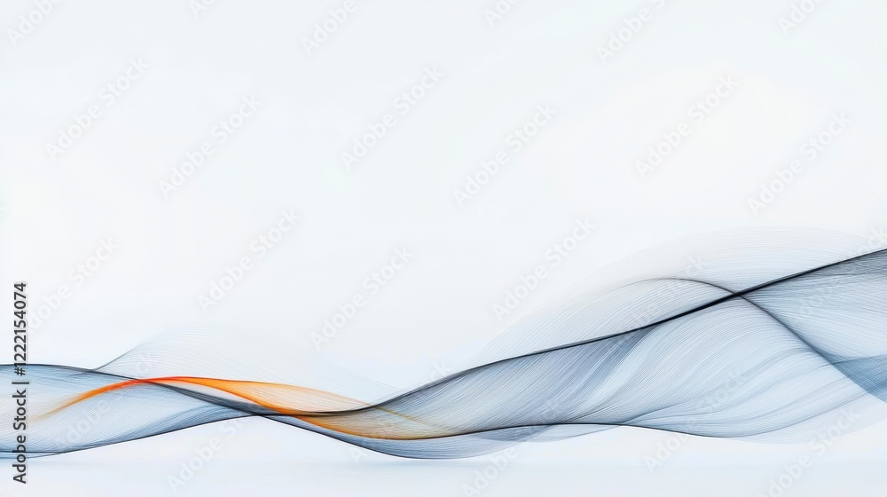 Poster abstract gray and orange particle wave background