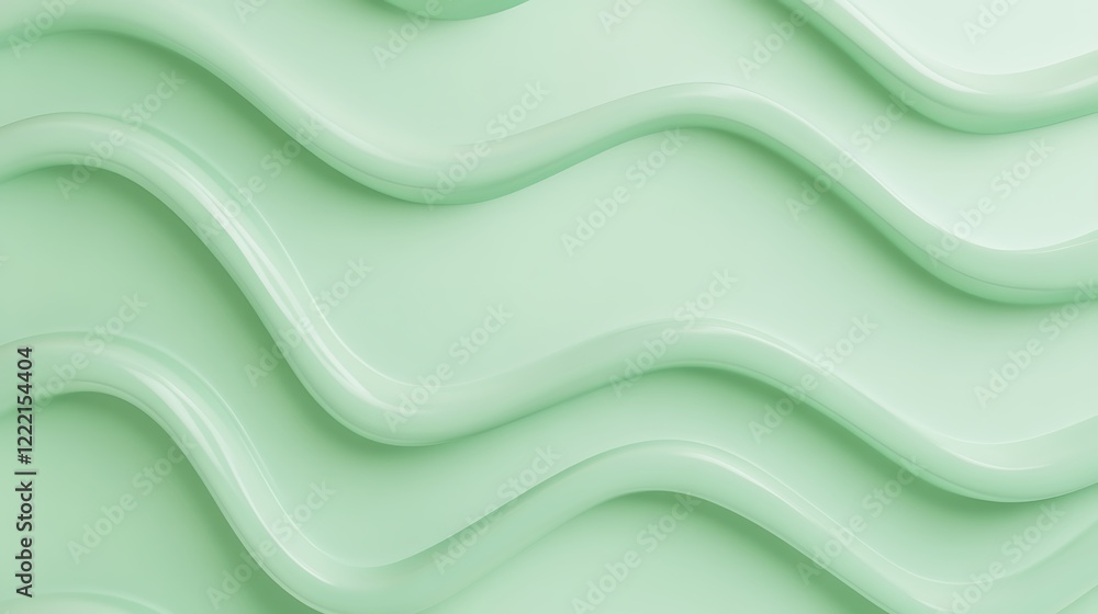 Poster smooth wavy texture in soft pastel green color for background or design use in various creative proj
