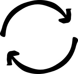 リサイクルな矢印のベクターイラスト 黒色 回転 再生