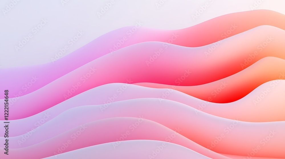 Poster soft abstract waves in pink and orange tones creating a calming and serene background concept