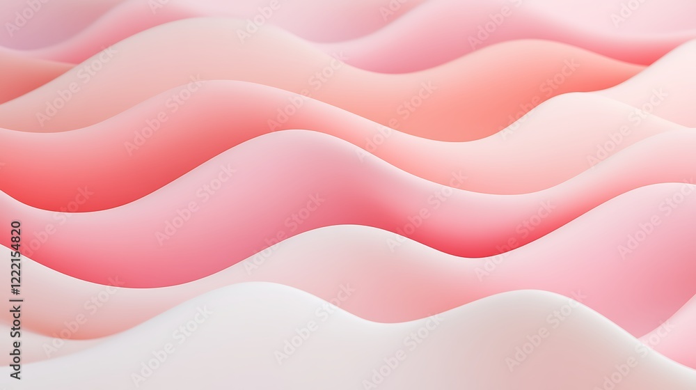 Poster soft and elegant layers of pink and white waves for elegant background or abstract design projects