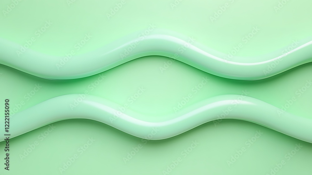 Aufkleber soft and smooth green wave patterns on tidy background for elegant design purposes