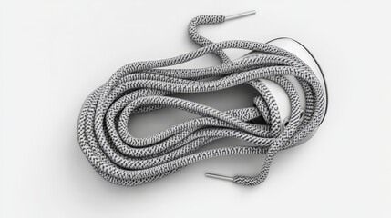 Shoe laces with bow knot, footgear accessories, grey shoelaces with eglets mockup, ropes, decorative elements for sneakers isolated on white background, Realistic 3d vector illustration, icons set