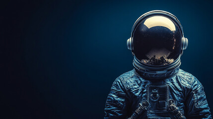 astronaut's back in deep space, a bright tone with blurred elements and an empty, vast feeling symbolizing isolation, exploration, and the unknown