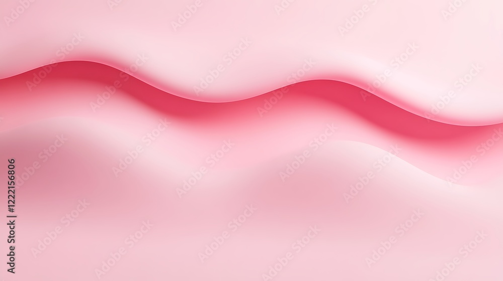 Aufkleber soft curved waves in gentle shades of pink creating an elegant abstract background for design projec