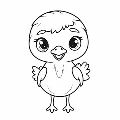 Obraz premium Happy Duckling Coloring Page