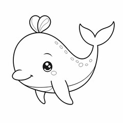 Joyful Whale Coloring Page for Children