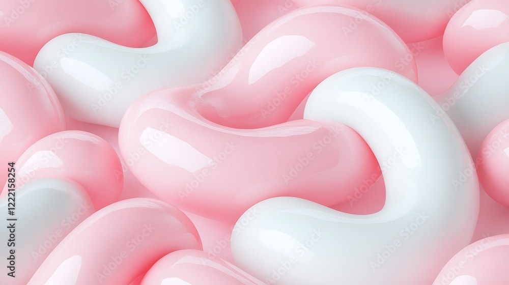 Poster soft curvy forms in pastel colors creating an abstract background for artistic and creative projects
