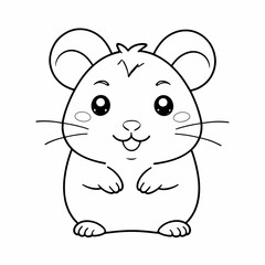 Fototapeta premium Cute Hamster Coloring Page for Kids, A Fun and Engaging Art Activity