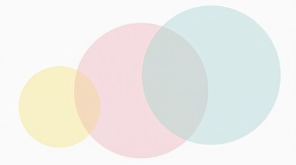 Obraz premium A minimalist abstract composition featuring overlapping pastel circles, soft gradient transitions, and subtle grainy textures on a white background.