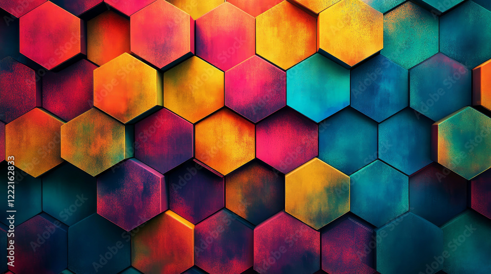 Poster geometric hexagonal pattern background