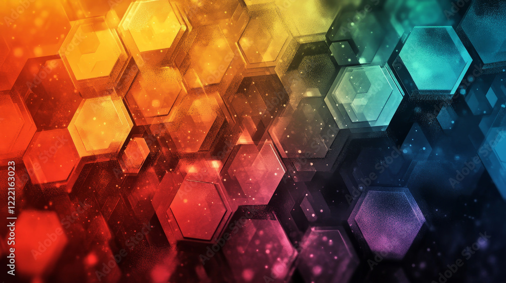 Poster geometric hexagonal pattern background