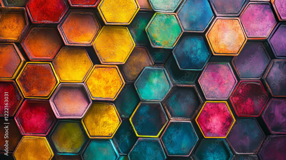 Poster geometric hexagonal pattern background