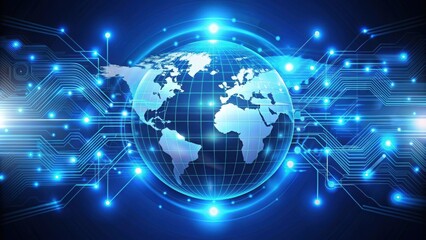 Obraz premium Global Network Technology Background - Futuristic Technology