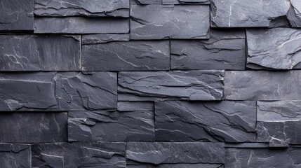 Dark grey slate stone wall texture background for design (2)