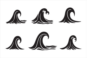 Sea Wave Silhouette Vector