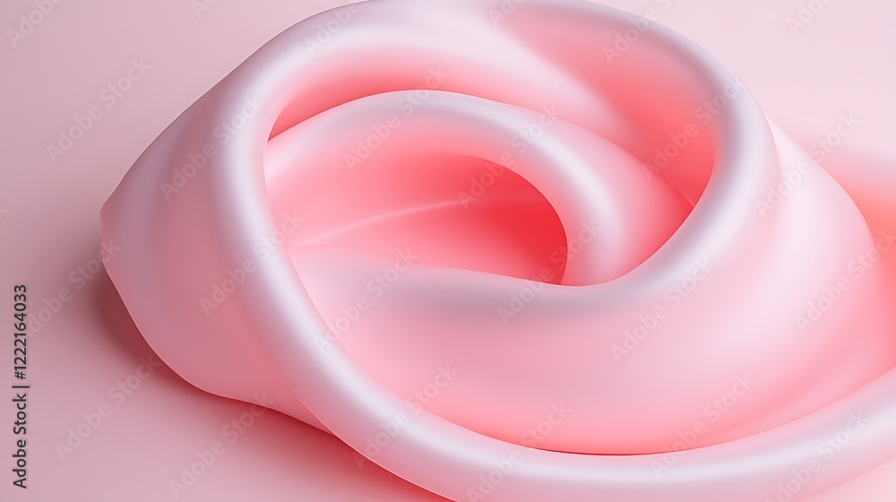 Poster soft pink swirled fabric with smooth texture on light pink background for design and art projects