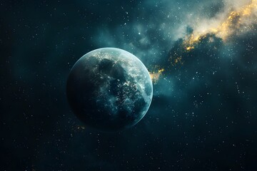 Obraz premium A close up of a planet with a galaxy in the background