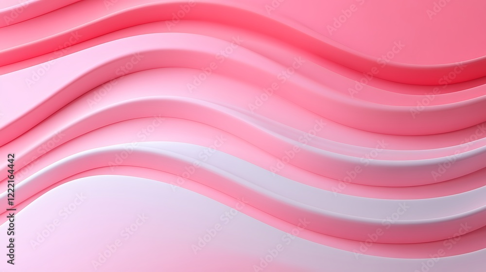 Poster soft pink wave pattern background with smooth curves for elegant design concepts and modern aestheti