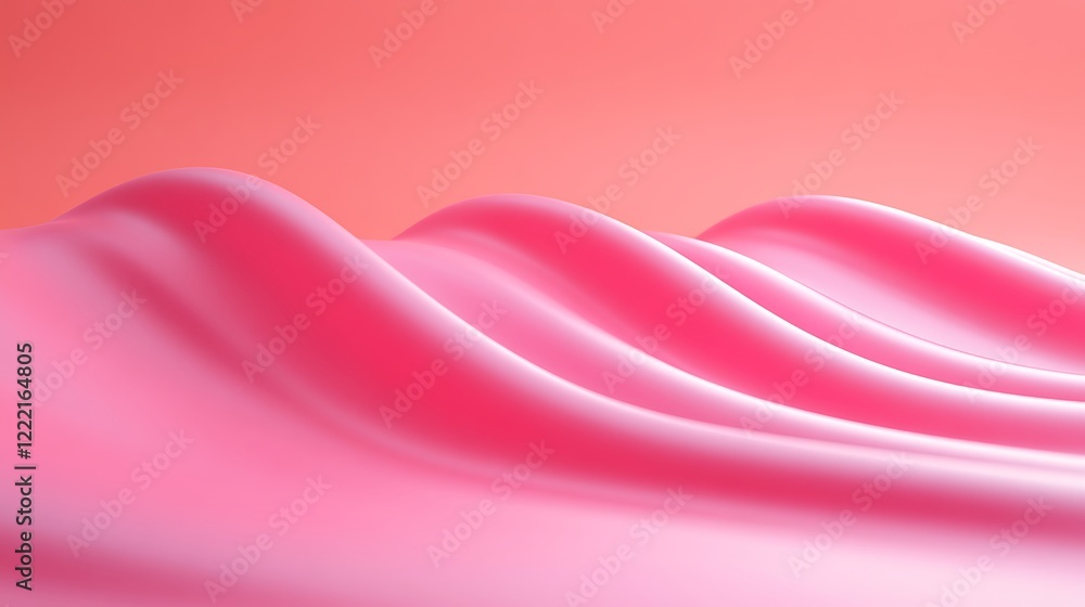 Poster soft pink waves gently flowing across a smooth surface with gradient background for design and art p