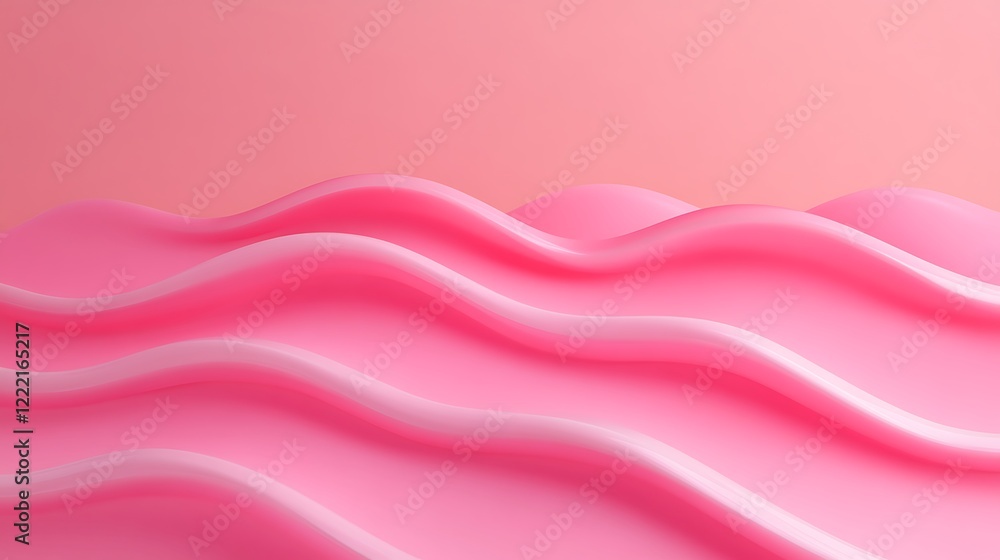 Poster soft pink waves on a subtle gradient background creating a calm and serene visual experience