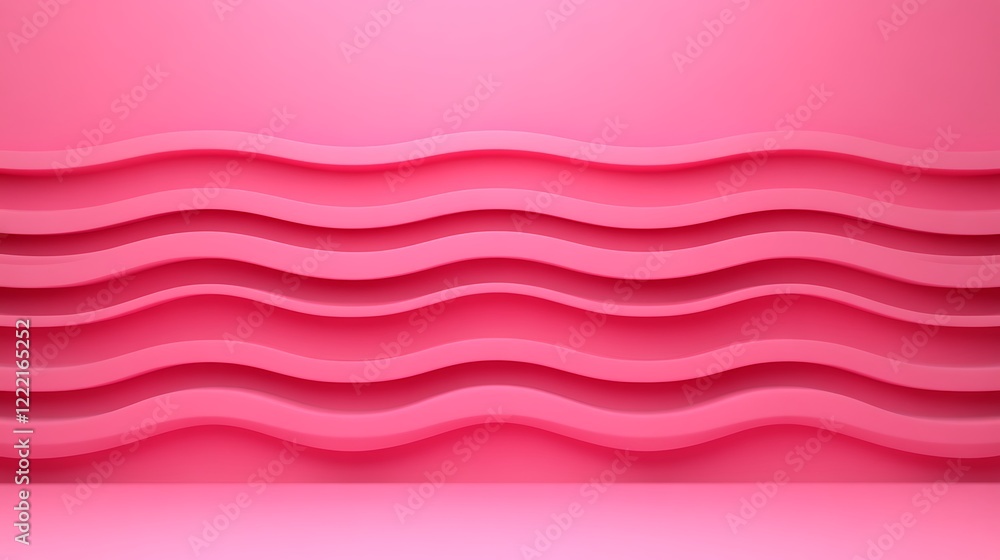 Aufkleber soft pink waves on a smooth background for creative design and modern presentation concepts