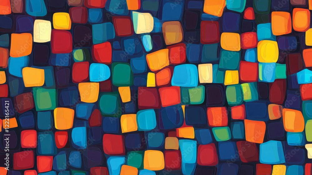 Aufkleber abstract template horizontal banner with color squares