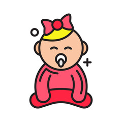Baby girl illustration