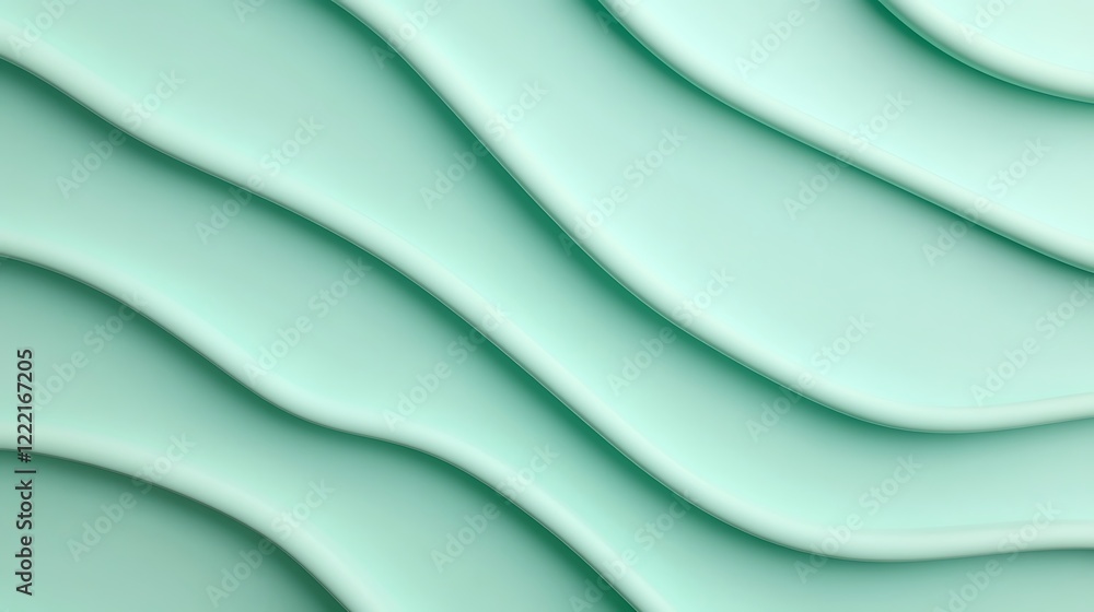 Poster Soft Waves of Light Green Color in Smooth Texture for Background or Abstract Design Use
