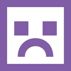 Emoji Sad Square icon logo design