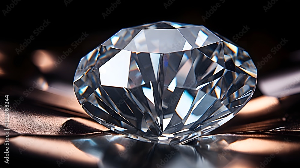Poster a captivating macro photograph showcasing the intricate facets dazzling reflections and refractive b
