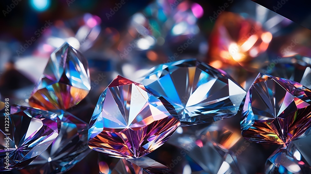 Aufkleber captivating kaleidoscope of diamond brilliance and color mesmerizing abstract close up of sparkling 
