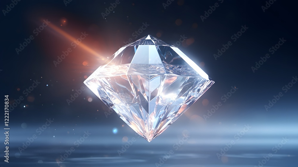 Poster mesmerizing floating diamond in futuristic digital display a stunning 3d render showcasing a captiva