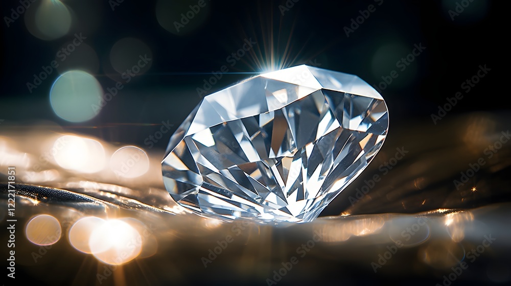 Poster mesmerizing macro shot showcasing the captivating refraction of light through the facets of a flawle