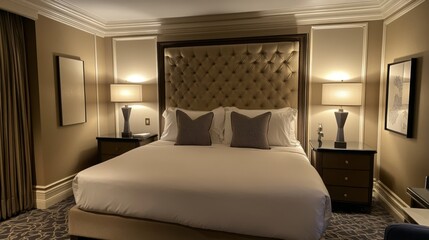 Luxurious Hotel Bedroom Suite with Elegant Decor
