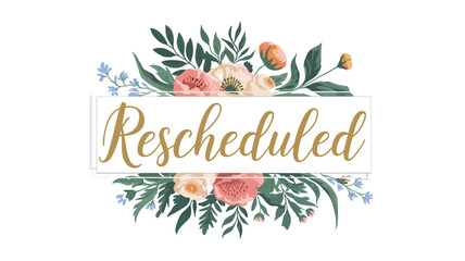 Rescheduled Floral Announcement Banner