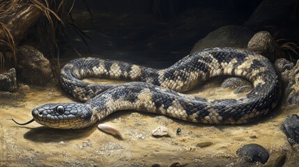 Fototapeta premium Asian sea snake Laticauda colubrina