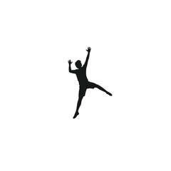 Silhouette of a person jumping with joy, perfect for celebrations or special offers