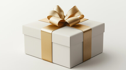 Fototapeta premium beautifully wrapped gift box with golden ribbon, perfect for celebrations