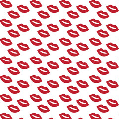 Pattern with kisses vector illustration