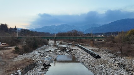 Riverbeds and public roads around Komagane City, Nagano Prefecture, Iijima Town