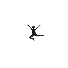 Silhouette of a person jumping with joy, perfect for celebrations or special offers