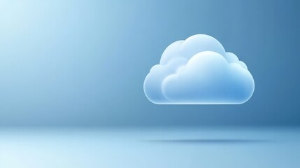 A solitary cloud's serene journey across the boundless azure sky
