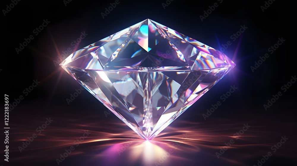 Aufkleber dazzling diamond with glowing edges captivating luxury gem render mesmerizing digital rendering of a