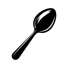 Metal spoon icon vector, spoon silhouette vector, flat style spoon icon in trendy style illustration isolated on white background.